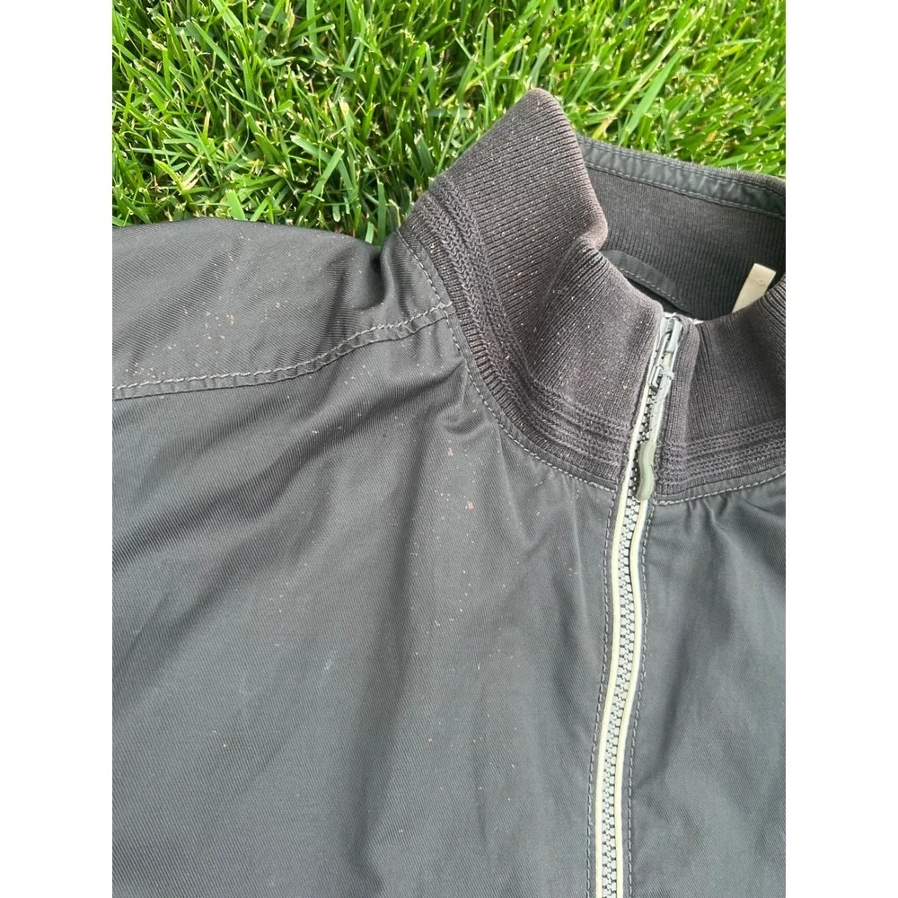 Tommy Bahama Mens Full Zip‎ Harrington Jacket Black Nautical Lining Stand Collar